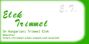 elek trimmel business card